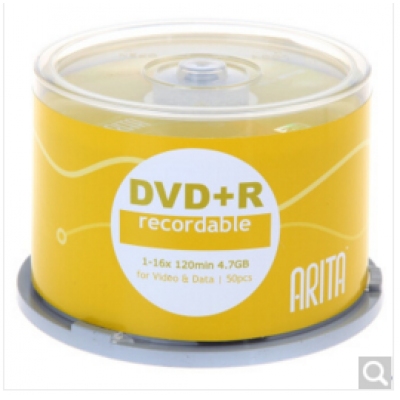 錸德(ARITA) e時代系列 DVD+R 16速4.7G 空白光盤/光碟/刻錄盤 桶裝50片